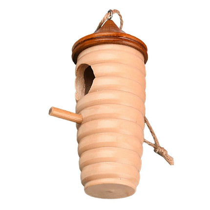 Wooden Bird Nest Cage Hummingbird Feeder House Hanging Home Garden Decorations