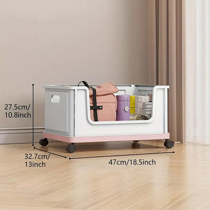 Under Desk Book Storage Box with Wheels Movable Classroom Student Organiser Rack