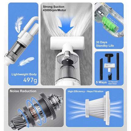 Wireless Electric Handheld Vacuum Cleaner Suction Dog Cat Hair Cleaning Tool