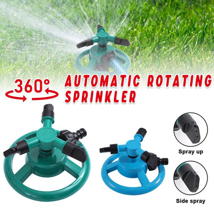 Small Disc Sprinkler 360 Degree Rotating Garden Sprayer Three Prong Spray Water