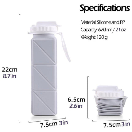 620ml Silicone Folding Water Bottle Food Grade Outdoor Sports Kettle High Temp