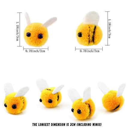 12pcs Plush Bee Hair Clips 3D Cartoon Animal Accessories Furballs Decorative Clips