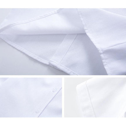 Boys Children's Kids White Short Sleeve School Shirt Open Neck With Lay Back Collar - Aimall