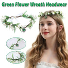 Handmade White Green Pendant Flower Crown Headband Wedding Fairy Elf Cosplay