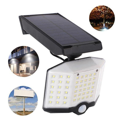 3 Head Solar Motion Sensor Light Outdoor Garden Wall Security Flood Lamp 74LEDs - Aimall