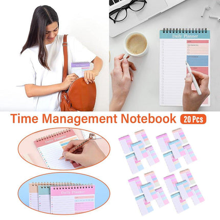 20PCS A5 Spiral Week Planner Efficient Time Management Notebook Schedule Book