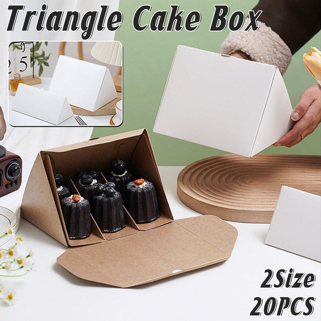 20pcs Triangle Cake Box for Sandwich Lunch Small Food Packaging Simple Design