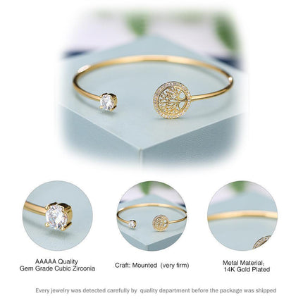 Hollow Tree of Life Bracelet Retro Fashion Jewelry Adjustable Hope Bangle