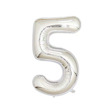 Foil Number Balloon 40" Rose Gold Silver Rainbow Birthday Party Wedding Silver - Aimall