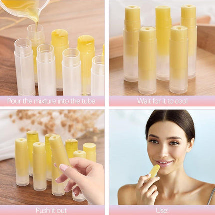 50pcs Lip Glaze Tubes Round Refillable PP Material Lip Balm Containers Red Tube