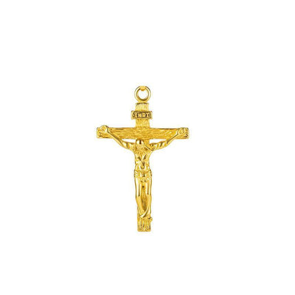 Men Stainless Steel Gold Silver Black Jesus Crucifix Pendant Chain Necklace Gold - Aimall