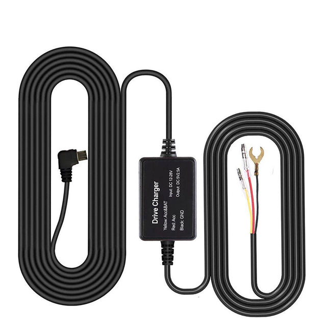 Retractable Dashcam Power Cord Video Streaming Media 24-Hour Car Parking Monitor