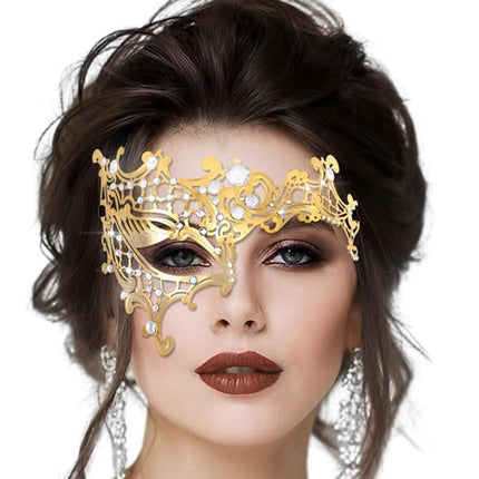 Hollow Out Iron Art Half Face Mask for Masquerade Party Costume Ball Accessories