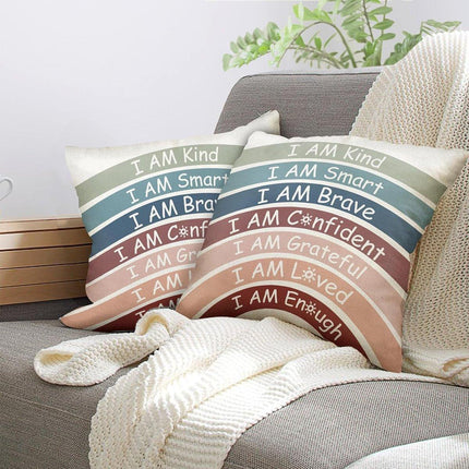 6pcs Rainbow Boho Inspirational Cushion Cover Set Home Decor Throw Pillow Case