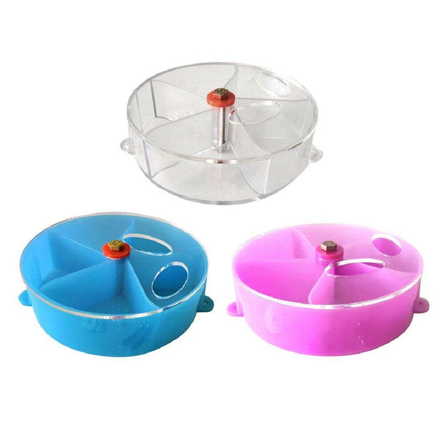 Parrot Foraging Toy Bird Chew Wheel Food Dispenser Divider Box Cage Accessory