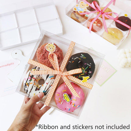20PCS Small Cake Dessert Packing Box Transparent Box Donut Pastry Box Mousse Puffs