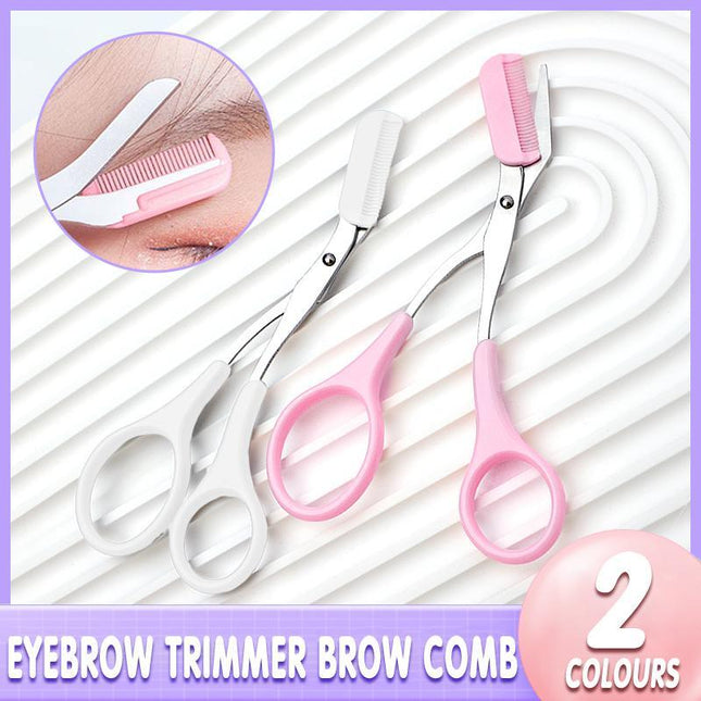 Eyebrow Trimmer Grooming Scissors Eyelash Thinning Shears Comb Brow Shaping Tool - Aimall