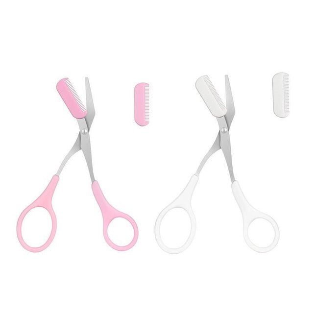 Eyebrow Trimmer Grooming Scissors Eyelash Thinning Shears Comb Brow Shaping Tool - Aimall