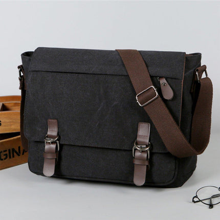 Canvas Messenger Shoulder Bag Large Capacity Crossbody Travel Work Handbag