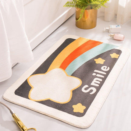Non Slip Faux Cashmere Bath Mat Water Absorbent Floor Rug for Bathroom Doorway