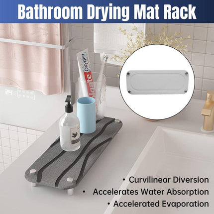 Quick Drying Diatomite Bathroom Mat Water Absorbing Mat Kitchen Drain Tray Rack