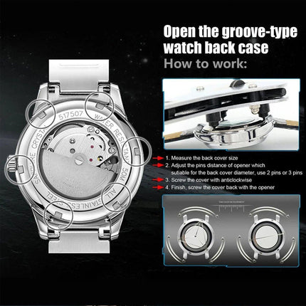 Watch Repair Back Case Opener Wrench Screw Cover Remover Tool Kit