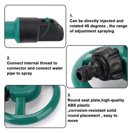 Small Disc Sprinkler 360 Degree Rotating Garden Sprayer Three Prong Spray Water