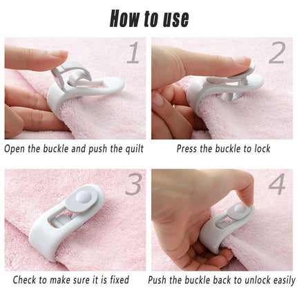 10/20pcs Quilt Retainer Cover Clips Invisible Needle-Free Thumb Buckle Bedding
