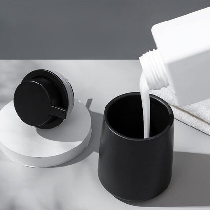 400ML Ceramic Stoneware Soap Dispenser Modern Design Lotion Pump Manual Bathroom