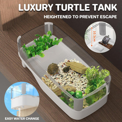 Tortoise Tank With Basking Table Brazilian Turtle Habitat For Living Room