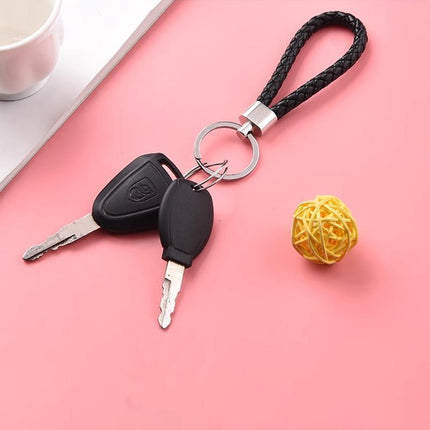 Handmade Leather Rope Keychain Car keychain Bag Pendant Accessories - Aimall