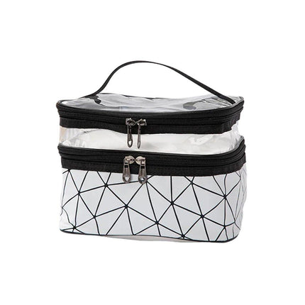 Portable Double-Layer Large Capacity Waterproof Cosmetic Bag Travel Toiletry Bag