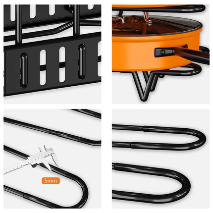 Adjustable Multi Layer Pot Lid Rack Vertical Storage Organizer Countertop Holder