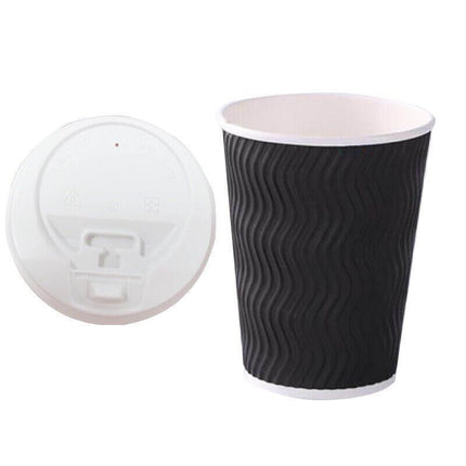 Disposable Coffee Cups 12oz Bulk Takeaway Paper Triple Wall Take Away - Aimall