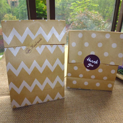 100PCS 4Styles Vintage Brown Kraft Paper Bags Food Bread Candy Favor Wedding Party Aimall