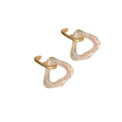 925 Silver Needle Rose Petal Earrings Long Acrylic Tassel Eardrop Women - Aimall