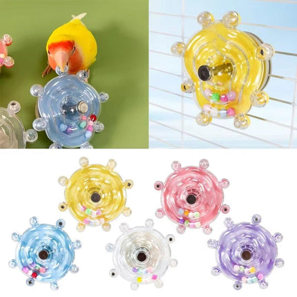 Interactive Parrot Spinning Wheel Stress Relief Toy for Small Birds Durable