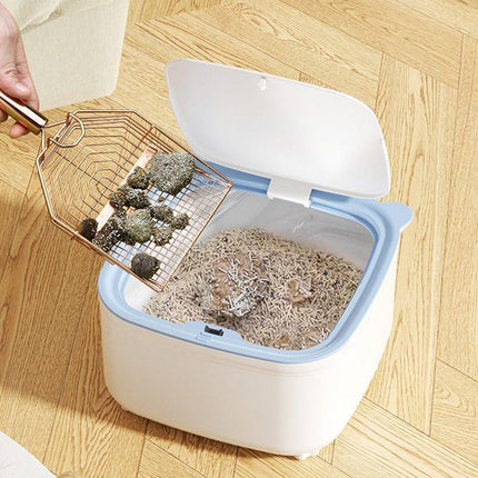 Large Cat Litter Box with Flip Lid Covered Cat Litter Bin for Easy Cleaning