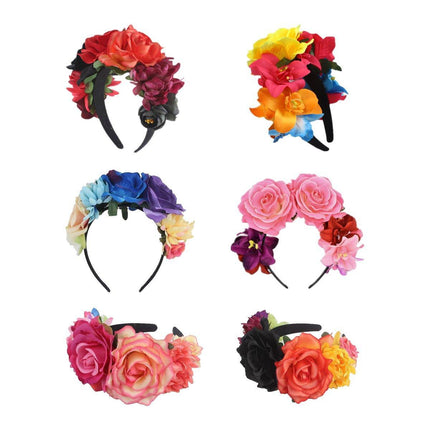 Halloween Vintage Rose Headband Adult Fancy Dress Costume Accessory Flower Party