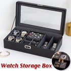 Black Single Layer Watch Box Jewellery Organizer for Watches and Accessories