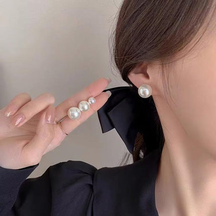 Delicate 925 Sterling Silver 8,10,12,14mm Natural Freshwater Pearl Stud Earrings - Aimall