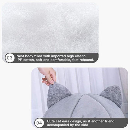 Cat Bed Winter Warm Enclosed Pet House Cozy Indoor Sleeping Nest for Cold Weather