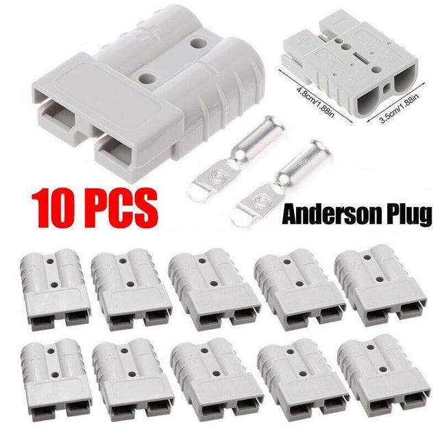 10 X Anderson-Style 50A 12-24V DC 6AWG Plug Connectors for Power Tools - Aimall