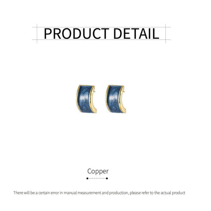 Elegant Geometric Halo Blue Vintage Stud Earrings Fashion Jewelry for Women