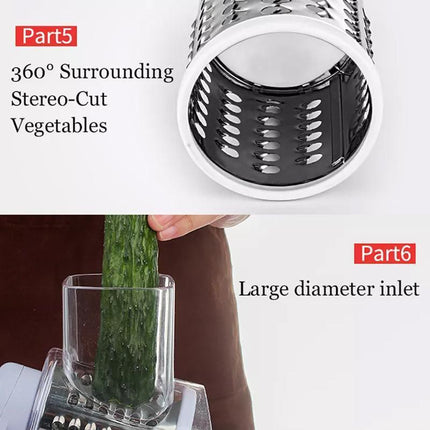 Kitchen Vegetable Fruit Slicer Cutter Shredder Food Manual Rotary Grater Chopper - Aimall