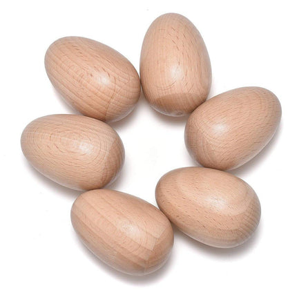 6pcs Musical Percussion Instruments Wooden Egg Shakers Rhythm Rattle For Kid Toy