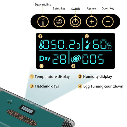 Fully Automatic Egg Incubator New 25 Capacity LED Display for Hen Duck Quail