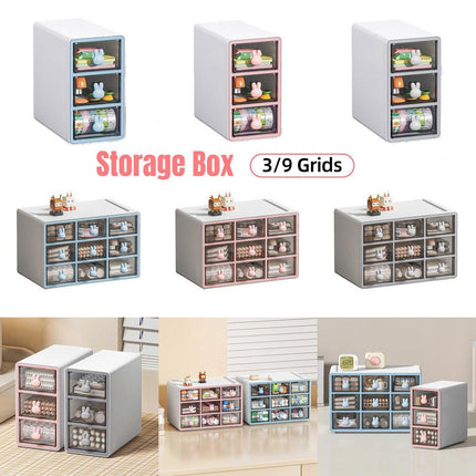 Transparent Rabbit Organizer Multi Compartment Desktop Storage Box Drawer Holder
