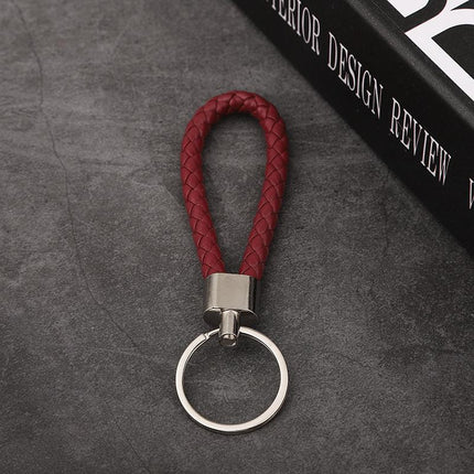Handmade Leather Rope Keychain Car keychain Bag Pendant Accessories - Aimall