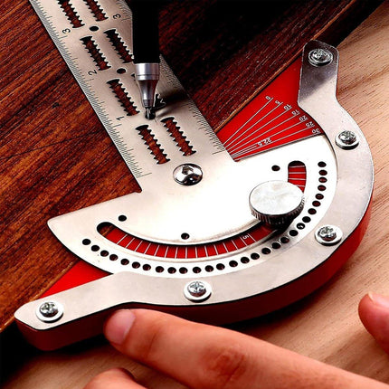 Woodworking Edge Ruler Protractor Angle Measuring Tool Carpenter